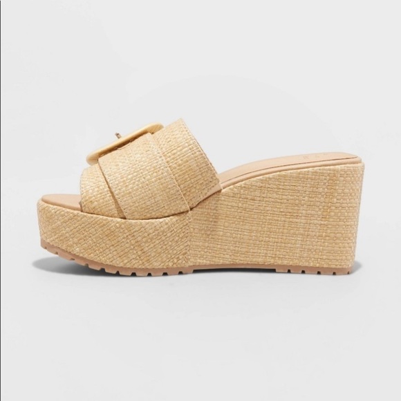 a new day Shoes - A New Day Victoria Wedge Heel Sandal Open Toe Platform Slide nwt